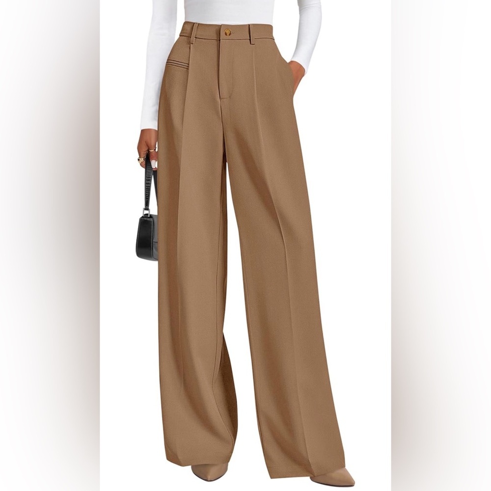 🆕Business Casual Flowy Work Palazzo Pants High Waisted Slacks Trousers